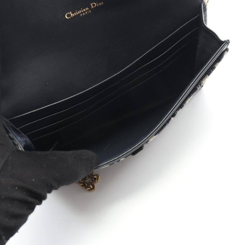 Dior Shoulder Bag Saddle Long Wallet Dior S5614ctzq_m928 Navy Canvas Leather