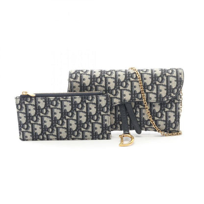 Dior Shoulder Bag Saddle Long Wallet Dior S5614ctzq_m928 Navy Canvas Leather