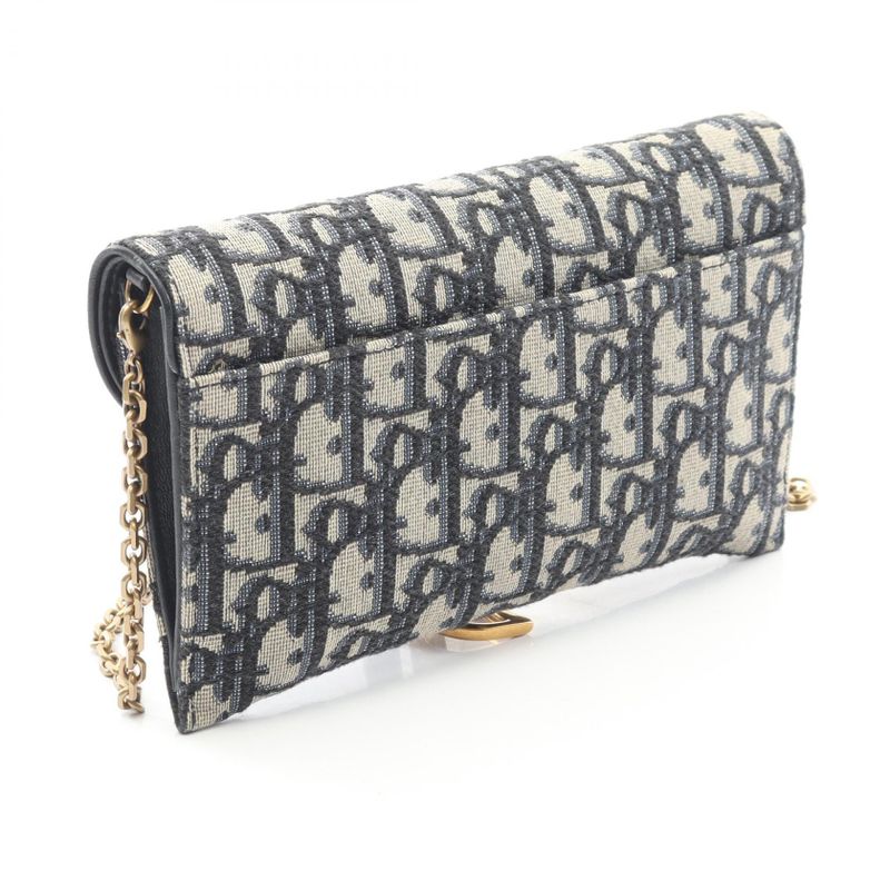 Dior Shoulder Bag Saddle Long Wallet Dior S5614ctzq_m928 Navy Canvas Leather