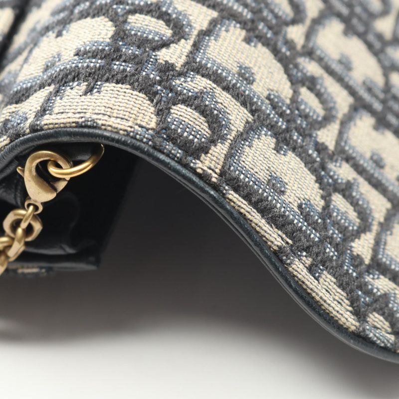 Dior Shoulder Bag Saddle Long Wallet Dior S5614ctzq_m928 Navy Canvas Leather