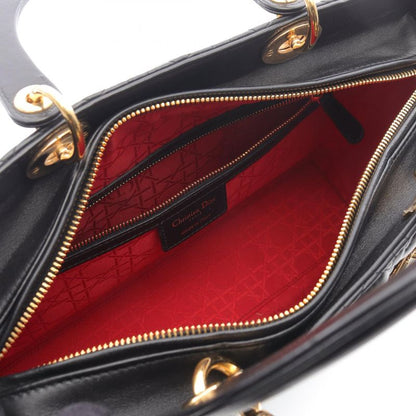 Dior Handbag Lady Dior Large Cannage Black Leather Lady Dior Cannage 2way Tote