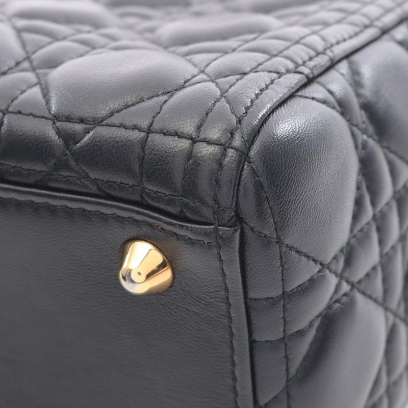 Dior Handbag Lady Dior Large Cannage Black Leather Lady Dior Cannage 2way Tote