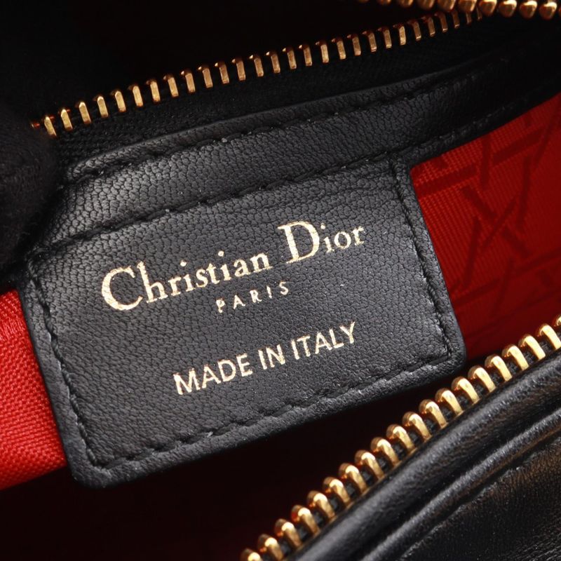 Dior Handbag Lady Dior Large Cannage Black Leather Lady Dior Cannage 2way Tote