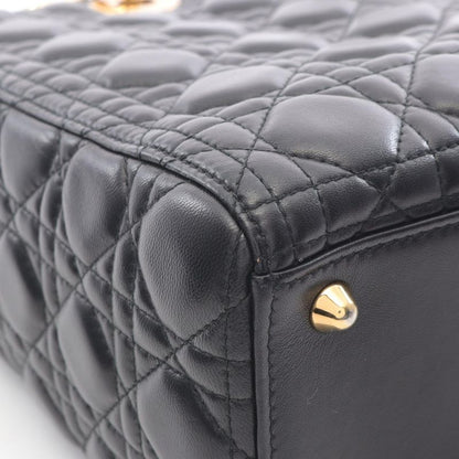 Dior Handbag Lady Dior Large Cannage Black Leather Lady Dior Cannage 2way Tote