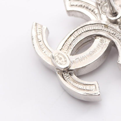 Chanel Earrings Coco Mark Ribbon Stainless Steel Earrings Women's Used A