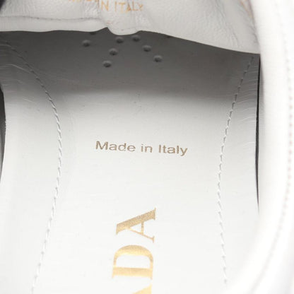 Prada Sneakers Triangle Logo Distressed Processing 2ee413 White Leather