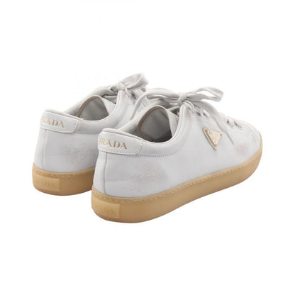 Prada Sneakers Triangle Logo Distressed Processing 2ee413 White Leather