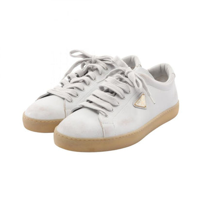 Prada Sneakers Triangle Logo Distressed Processing 2ee413 White Leather