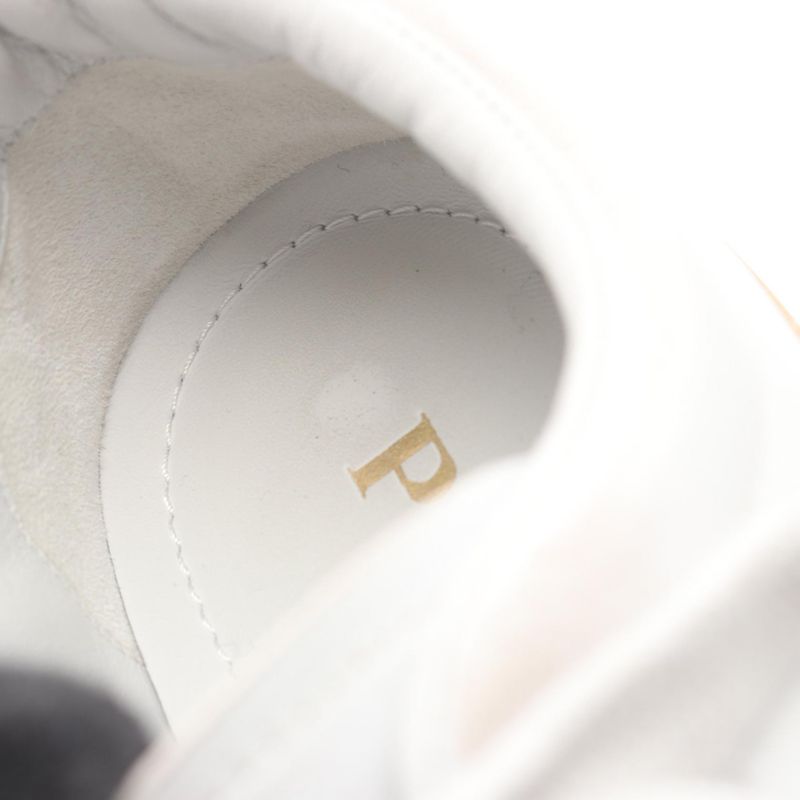 Prada Sneakers Triangle Logo Distressed Processing 2ee413 White Leather