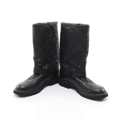 Chanel Boots Matelasse Engineer Leather Boots Women's Used A