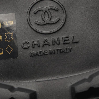 Chanel Boots Matelasse Engineer Leather Boots Women's Used A