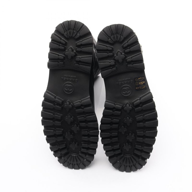 Chanel Boots Matelasse Engineer Leather Boots Women's Used A