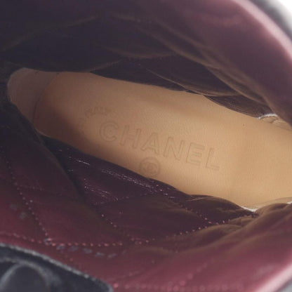 Chanel Boots Matelasse Engineer Leather Boots Women's Used A