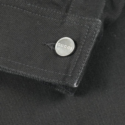 Gucci Denim Jacket Rhinestone Logo Zip Up Other