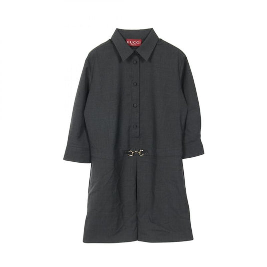 Gucci Dress Wool Dress With Horsebit Wool Dress Women's Used A