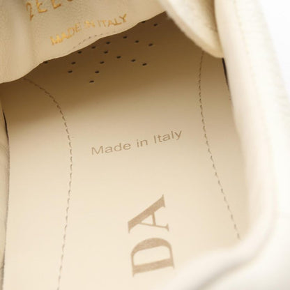 Prada Sneakers Triangle Logo 2ee394 Ivory Leather Sneakers Men's Unused