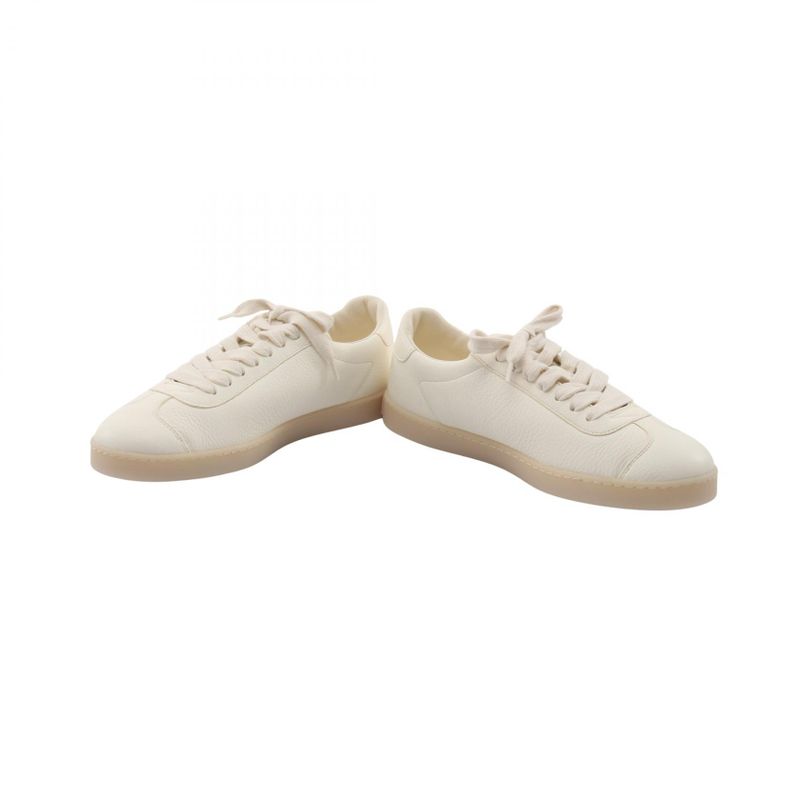 Prada Sneakers Triangle Logo 2ee394 Ivory Leather Sneakers Men's Unused