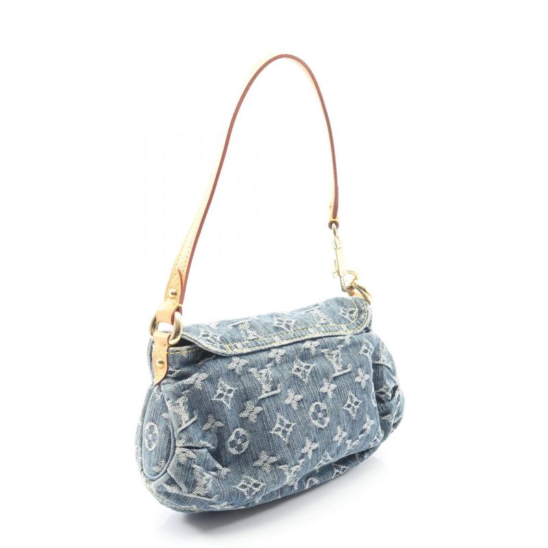 Louis Vuitton Shoulder Bag Mini Pleaty M95050 Blue Denim Leather Mini Pleaty
