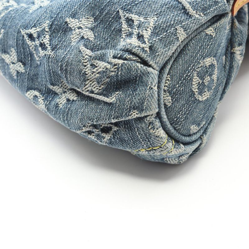 Louis Vuitton Shoulder Bag Mini Pleaty M95050 Blue Denim Leather Mini Pleaty