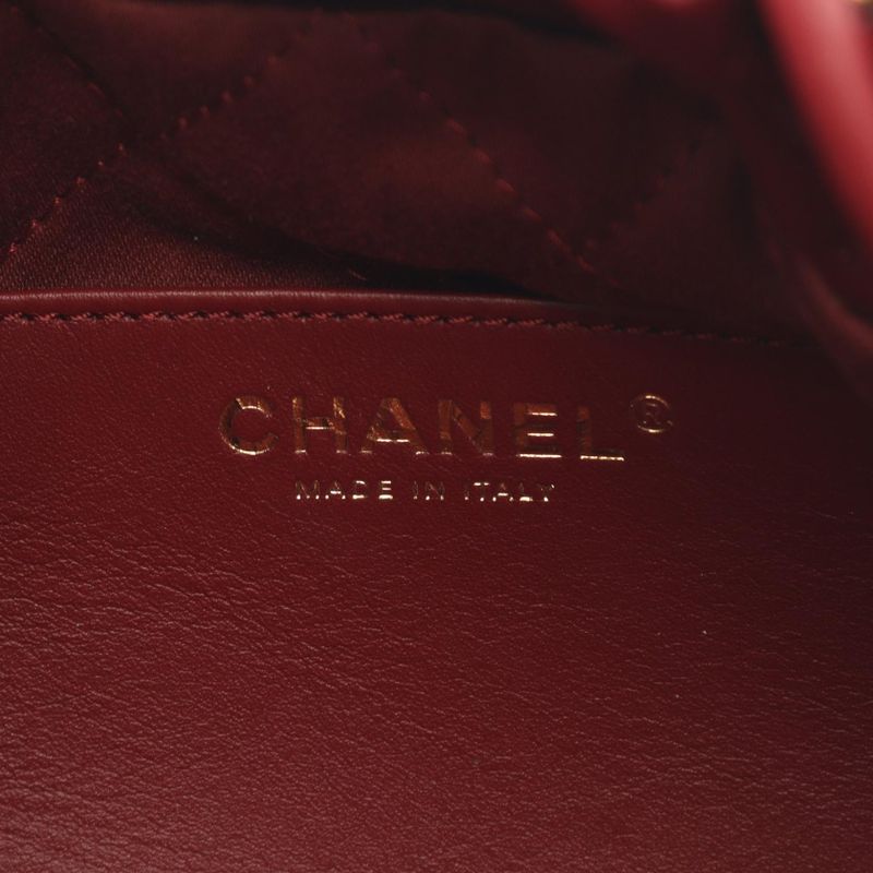 Chanel Shoulder Bag Chanel 22 Mini As3980 Bordeaux Leather Chanel22 Matelasse