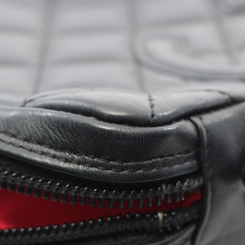 Chanel Shoulder Bag Cambon Line Small Black Leather Cambon Line Pochette Ladies