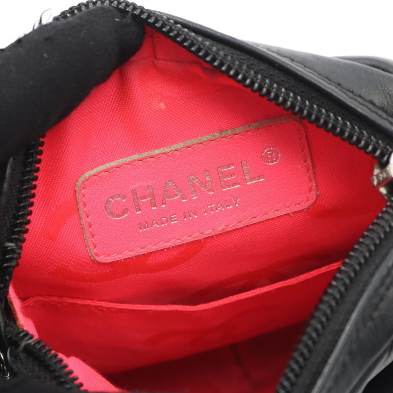 Chanel Shoulder Bag Cambon Line Small Black Leather Cambon Line Pochette Ladies