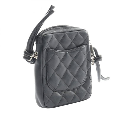 Chanel Shoulder Bag Cambon Line Small Black Leather Cambon Line Pochette Ladies