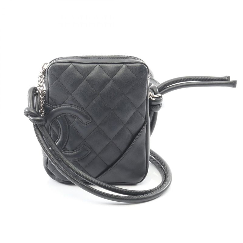 Chanel Shoulder Bag Cambon Line Small Black Leather Cambon Line Pochette Ladies