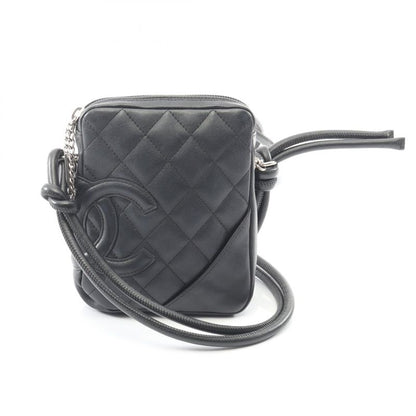 Chanel Shoulder Bag Cambon Line Small Black Leather Cambon Line Pochette Ladies