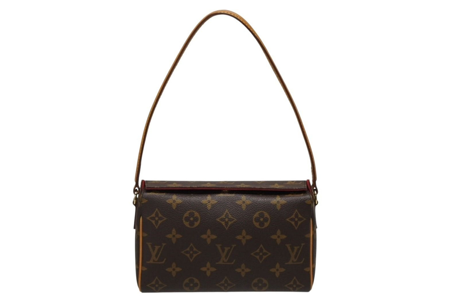 Louis Vuitton Recital Handbag Monogram Canvas Vachetta Leather Brown Gold
