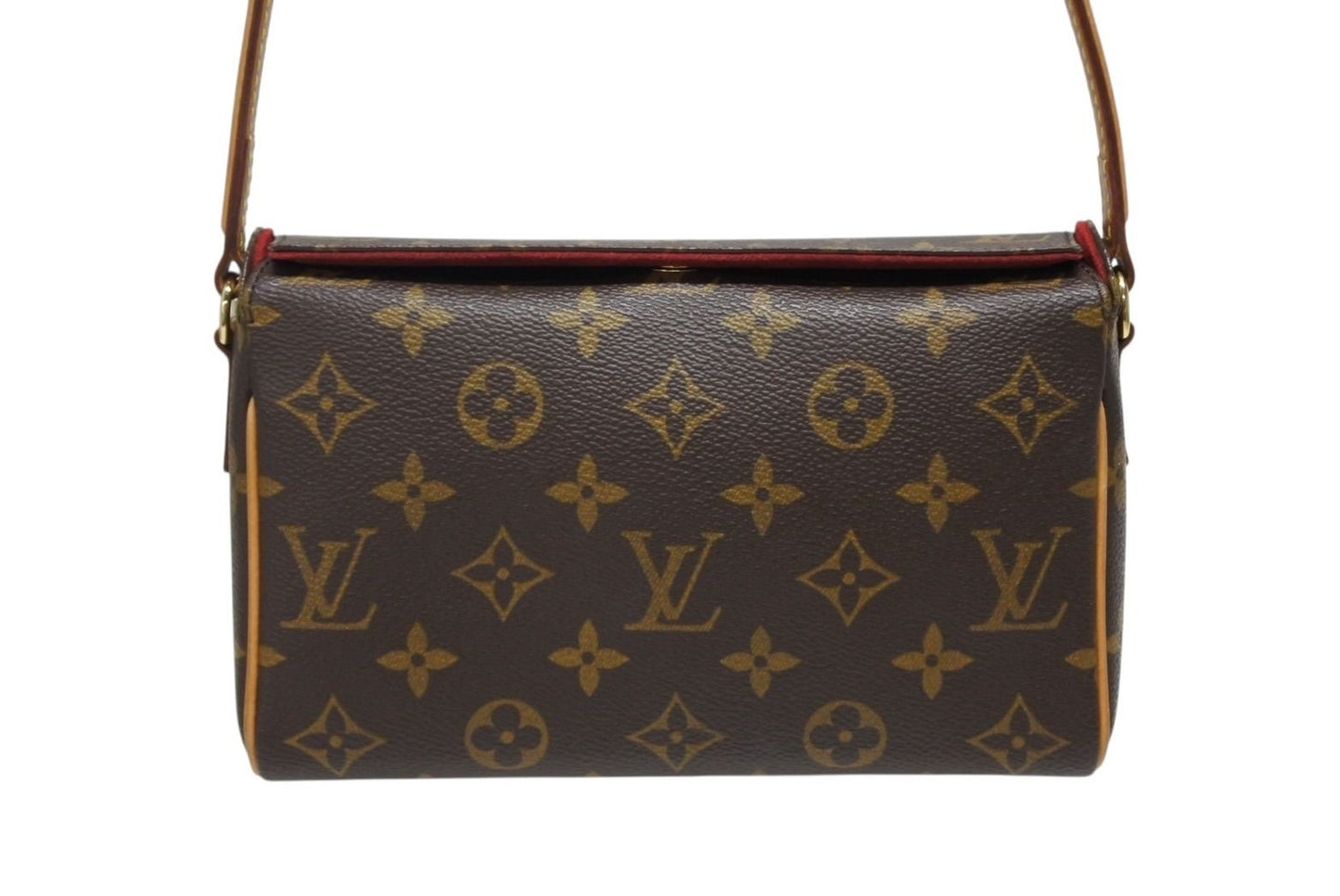 Louis Vuitton Recital Handbag Monogram Canvas Vachetta Leather Brown Gold — view 2