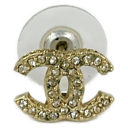 Chanel Earrings Coco Mark Gold Coco Mark Rhinestone One Ear Only