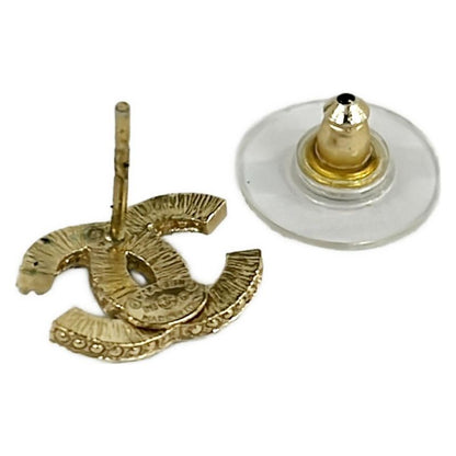 Chanel Earrings Coco Mark Gold Coco Mark Rhinestone One Ear Only