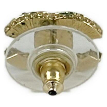 Chanel Earrings Coco Mark Gold Coco Mark Rhinestone One Ear Only