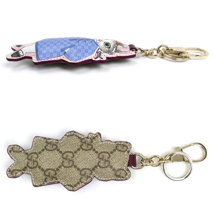 Gucci GG Supreme Canvas Yuko Higuchi Cat Keychain Charm ‎851743 Fafc1 8165