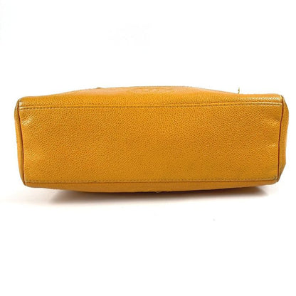 Chanel Chanel Shoulder Bag CC Logo Triple Coco Caviar Leather Yellow