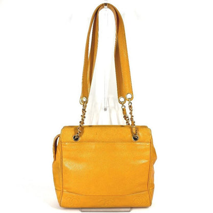 Chanel Chanel Shoulder Bag CC Logo Triple Coco Caviar Leather Yellow