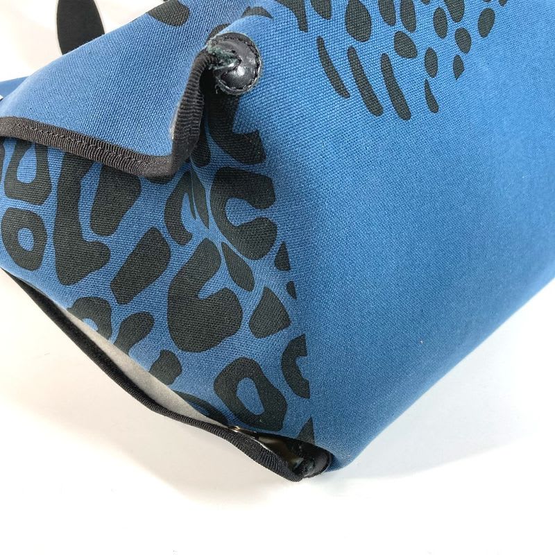 Hermes Tote Bag Leopard Cotton Black