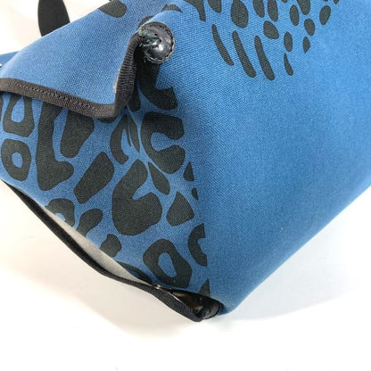 Hermes Tote Bag Leopard Cotton Black