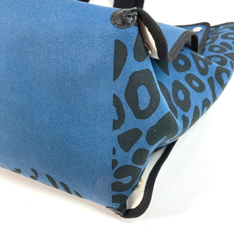Hermes Tote Bag Leopard Cotton Black