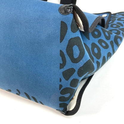 Hermes Tote Bag Leopard Cotton Black