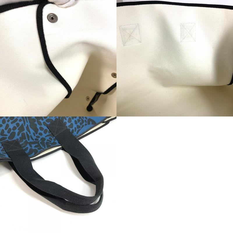 Hermes Tote Bag Leopard Cotton Black