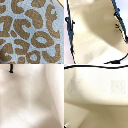 Hermes Tote Bag Leopard Cotton Black