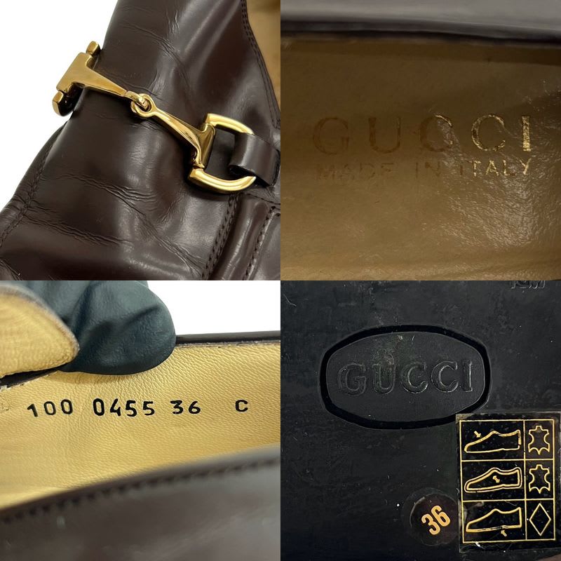 Gucci Horsebit Hardware Leather Loafers 36 Size Shoes Women's