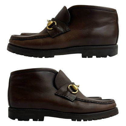 Gucci Horsebit Hardware Leather Short Boots Shoes 35 Size Brown
