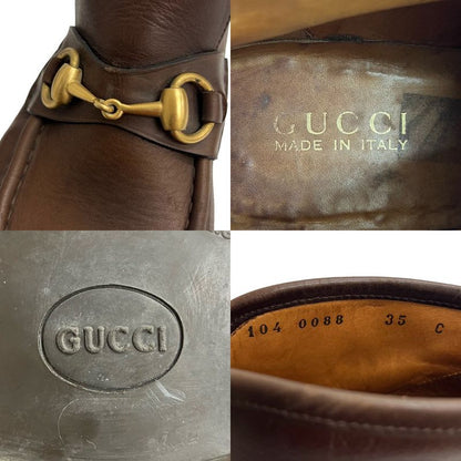 Gucci Horsebit Hardware Leather Short Boots Shoes 35 Size Brown