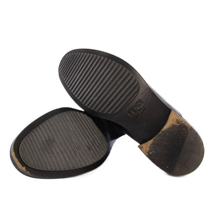 Fendi Loafers Business Shoes Leather Rubber Belt 9 28cm (11.02in) Black XZ •