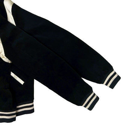 Celine Teddy Jacket Corduroy Satin Blouson Outerwear Size 46 Black