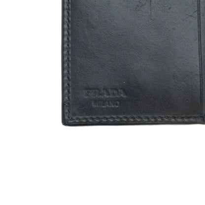 Prada Key Case Ring Leather Logo 5 Rows Black Gy13 mq OH