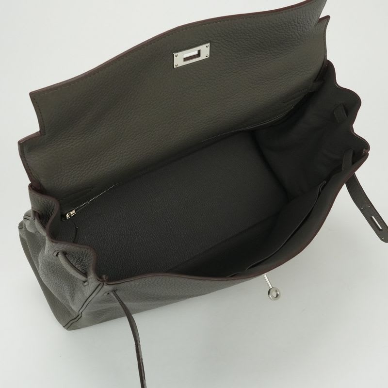 Hermes Kelly 35 Bag Tote Taurillon Clemence Etain